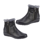 BLACK FRIDAY EXCLUSIVE - Jo - Joe ULTRA-SOFT Faux fur Basil Ankle Boots With Side Zip Closure (Size 4) - Black