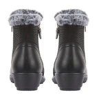 BLACK FRIDAY EXCLUSIVE - Jo - Joe ULTRA-SOFT Faux fur Basil Ankle Boots With Side Zip Closure (Size 4) - Black