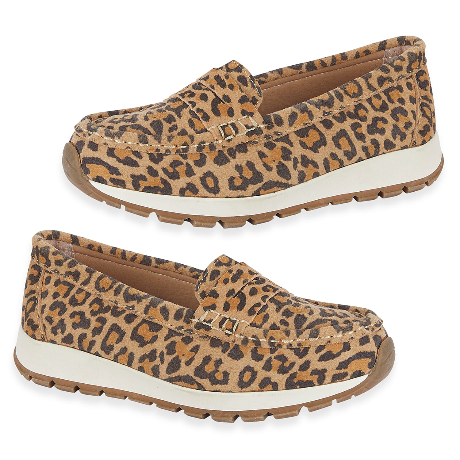 Jo - Joe Ladies Lima Genuine Suede Loafer With Chunky Cushioning Sole (Size 4) - Leopard