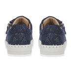 Jo - Joe Porto Ladies Lightweight Lace Up Suede Shoe With Functional Zips (Size 4) - Navy