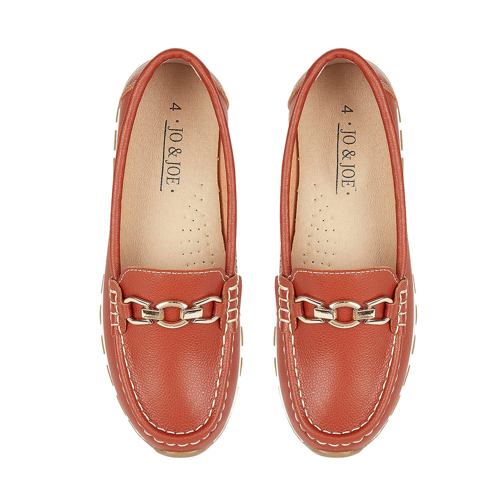 Jo & Joe Ladies IPANEMA Smooth Leather Wedge Loafer (Size 4) - Orange