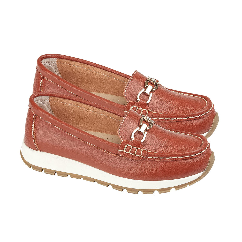 Jo & Joe Ladies IPANEMA Smooth Leather Wedge Loafer (Size 4) - Orange