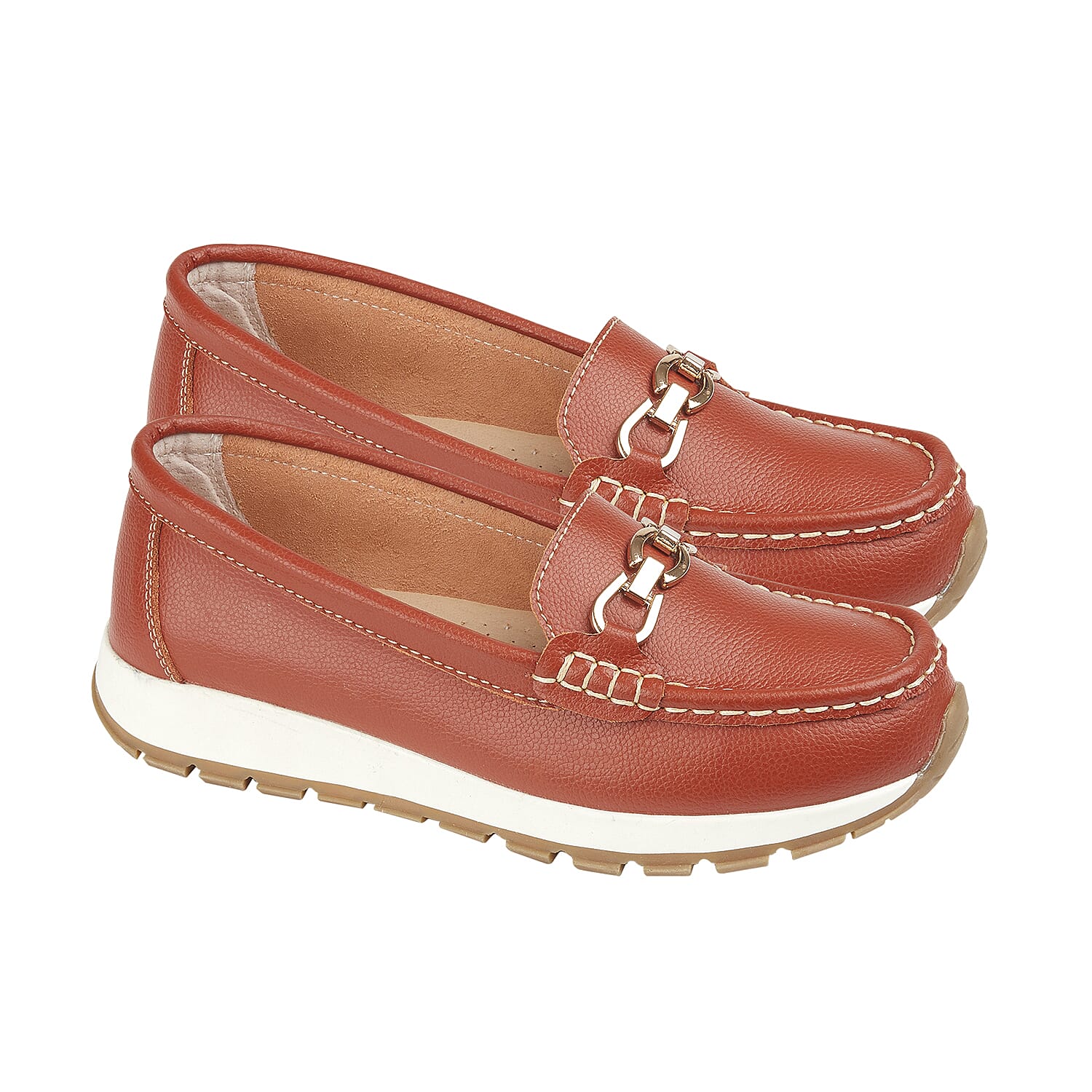 Jo & Joe Ladies IPANEMA Smooth Leather Wedge Loafer (Size 4) - Orange