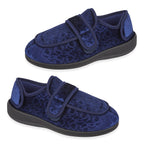 Jo - Joe Ladies Wide Fitting Multi Opening Slipper With Memory Foam Insock (Size 6) - Navy