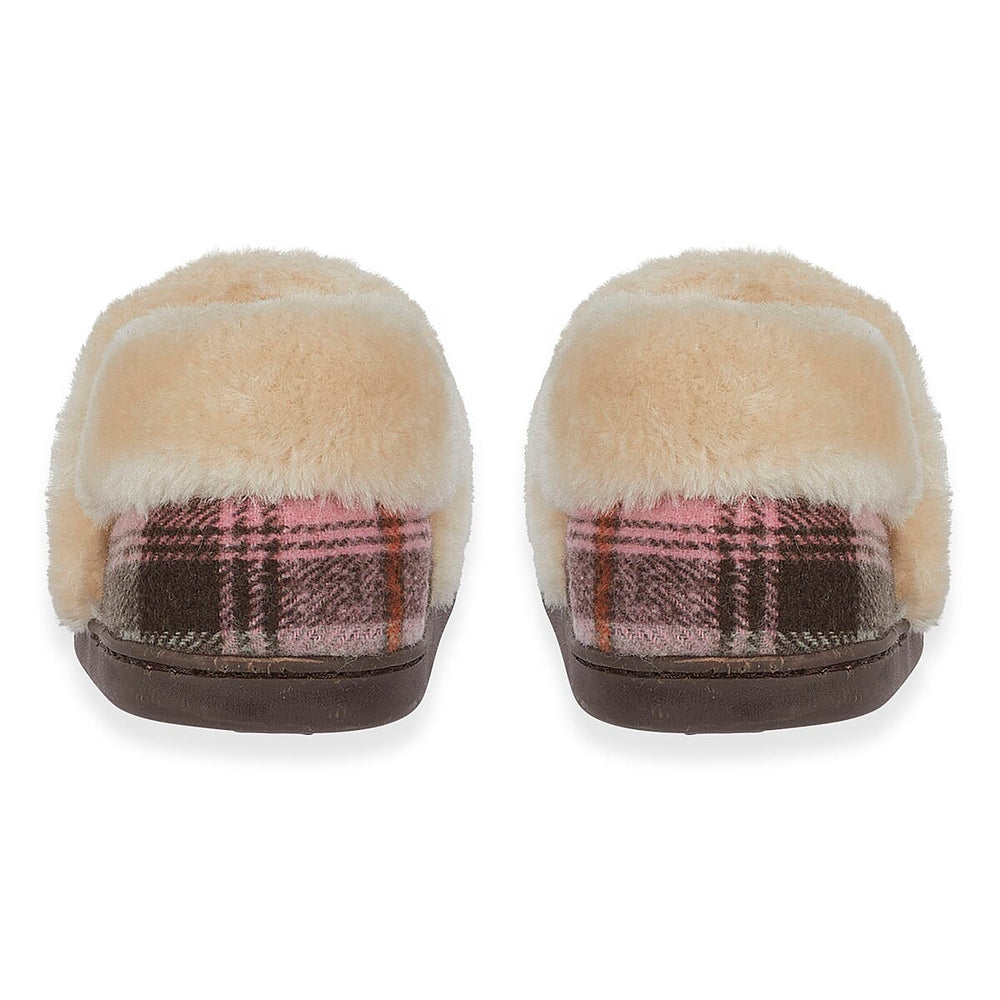 Jo - Joe Heritage Cosy Check Mule With Faux Fur Trim (Size 3) - Blush