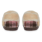 Jo - Joe Heritage Cosy Check Mule With Faux Fur Trim (Size 3) - Blush