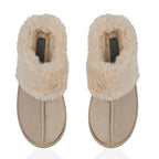 Jo & Joe Ladies SAVANNAH Fleece lined Winter Slipper (Size 4) - Beige