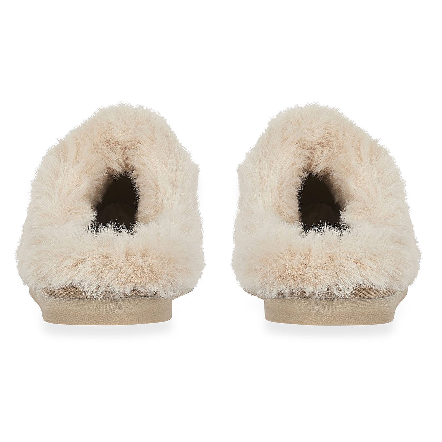 Jo & Joe Ladies SAVANNAH Fleece lined Winter Slipper (Size 4) - Beige