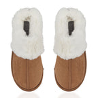 Jo & Joe Ladies SAVANNAH Fleece lined Winter Slipper (Size 4) - Tan
