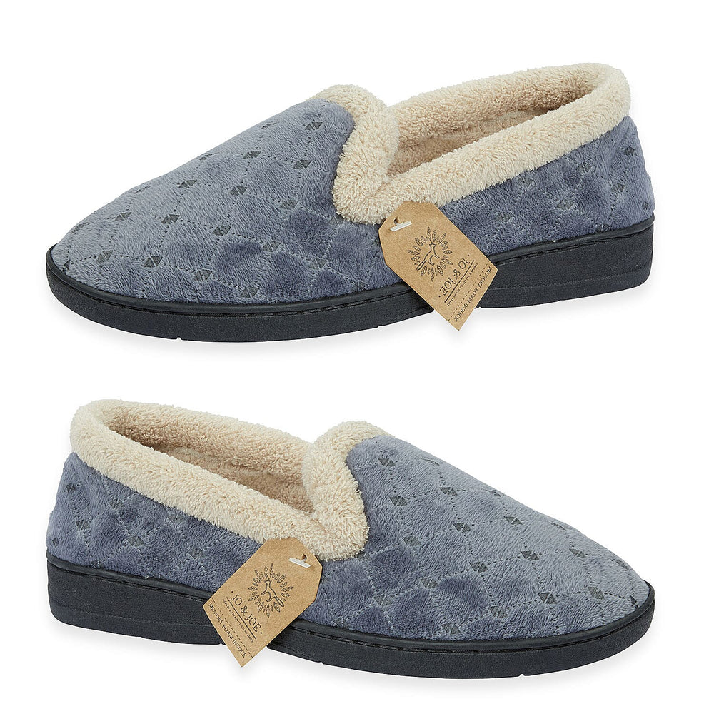 Jo & Joe Ladies Slipper (Size 4) - Grey & Brown