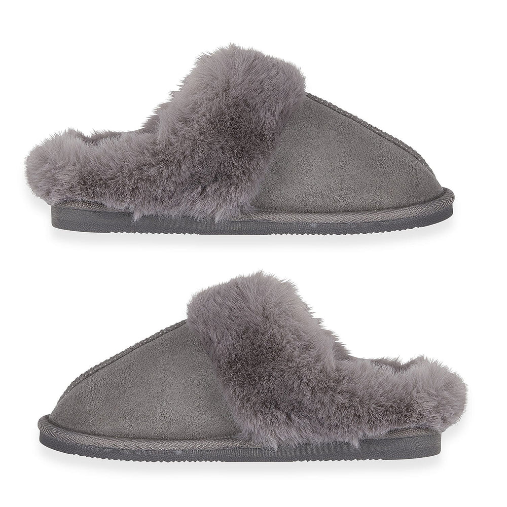Jo & Joe Ladies SAVANNAH Fleece lined Winter Slipper (Size 4) - Grey