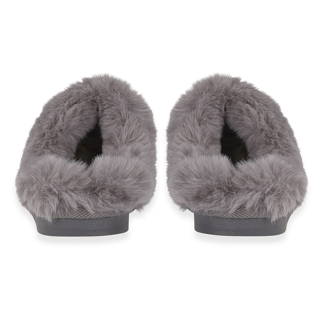 Jo & Joe Ladies SAVANNAH Fleece lined Winter Slipper (Size 4) - Grey