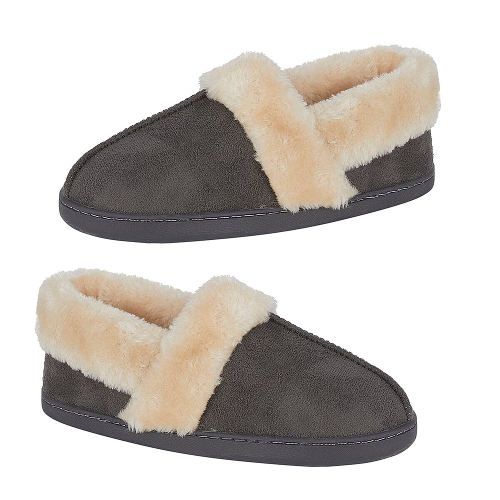 Jo - Joe Edale Faux Suede Slip-On With Sherpa Fur Lining (Size 4) - Grey