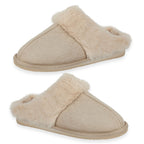 Jo & Joe Ladies SAVANNAH Fleece lined Winter Slipper (Size 5) - Beige