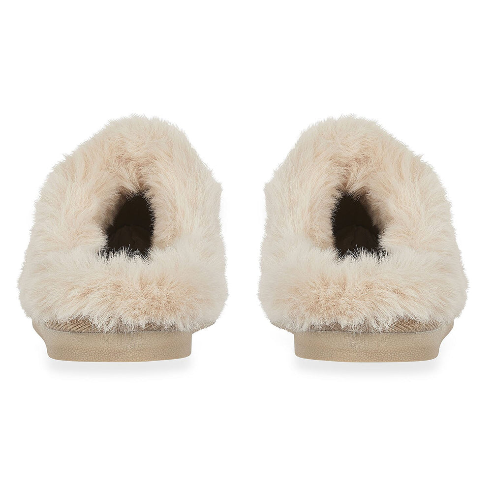 Jo & Joe Ladies SAVANNAH Fleece lined Winter Slipper (Size 5) - Beige