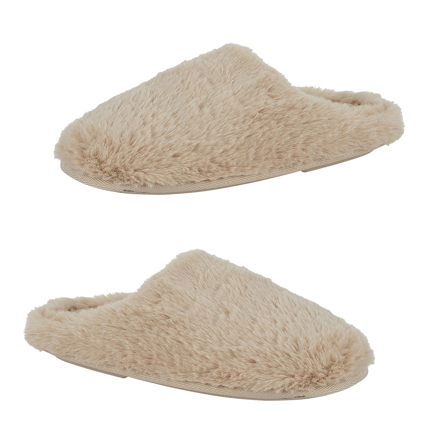 Jo-Joe Callie Womens Faux Fur Mule Slippers (Size 5) - Beige
