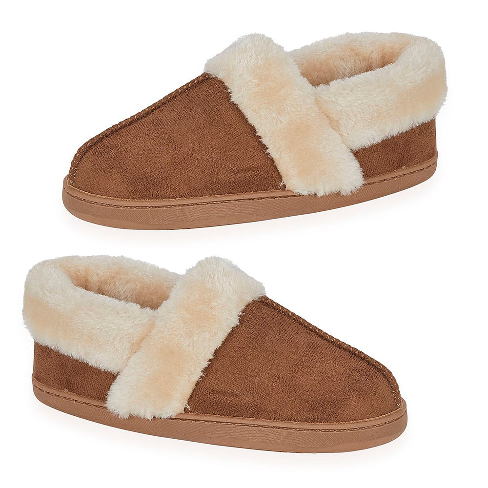 Jo - Joe Edale Faux Suede Slip-On With Sherpa Fur Lining (Size 5) - Cognac