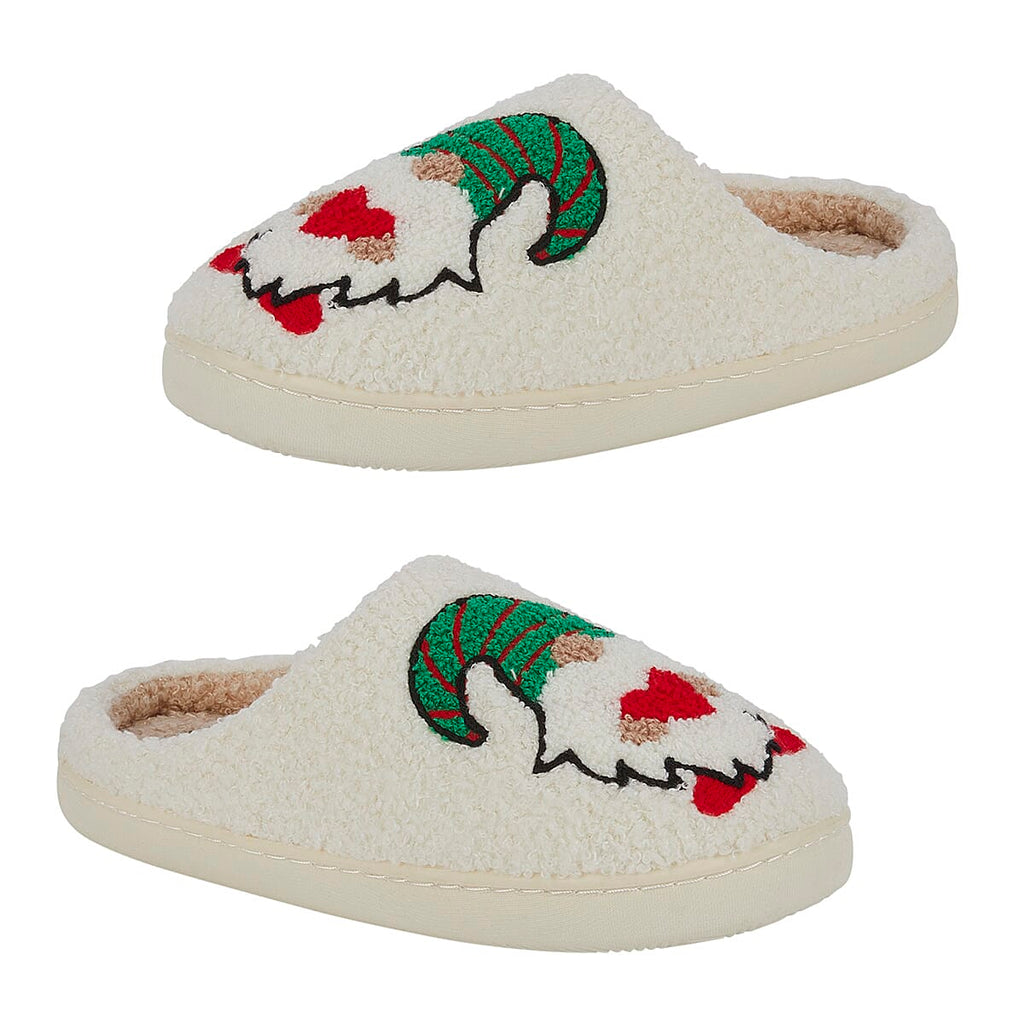 Jo - Joe Design Christmas Gonk Design Fluffy Mule (Size 5) - Cream