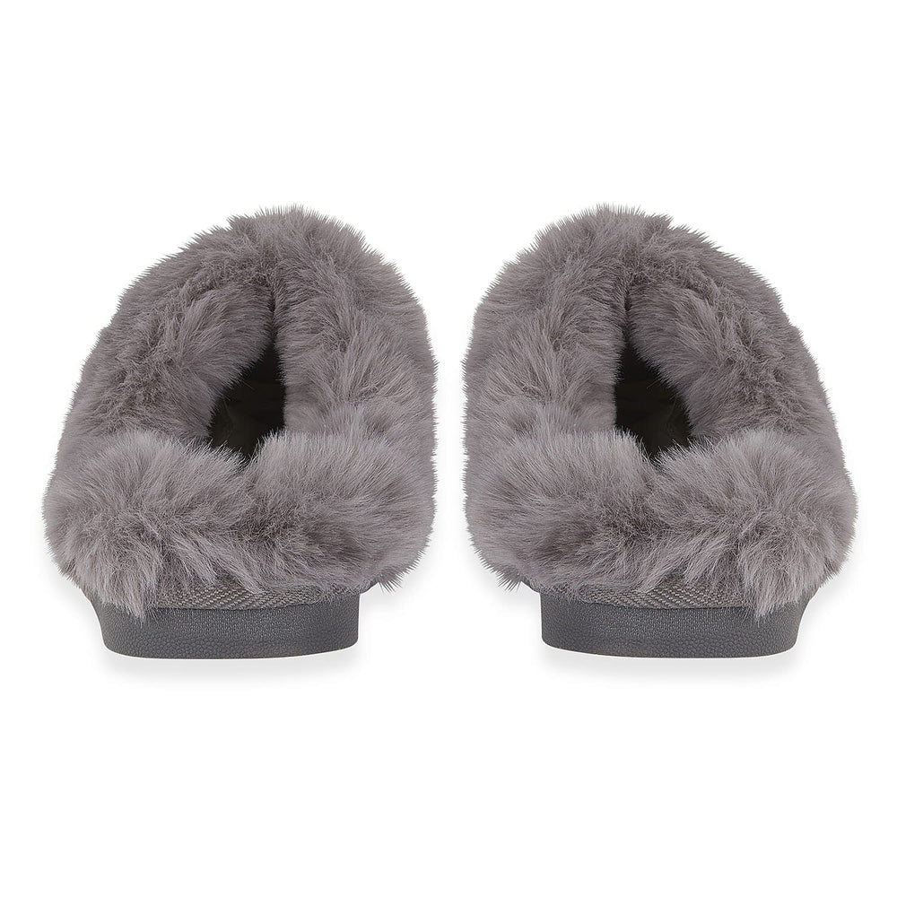 Jo & Joe Ladies SAVANNAH Fleece lined Winter Slipper (Size 5) - Grey