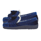 Jo - Joe Velvet Moccasin Slipper with Bow (Size 5) - Navy