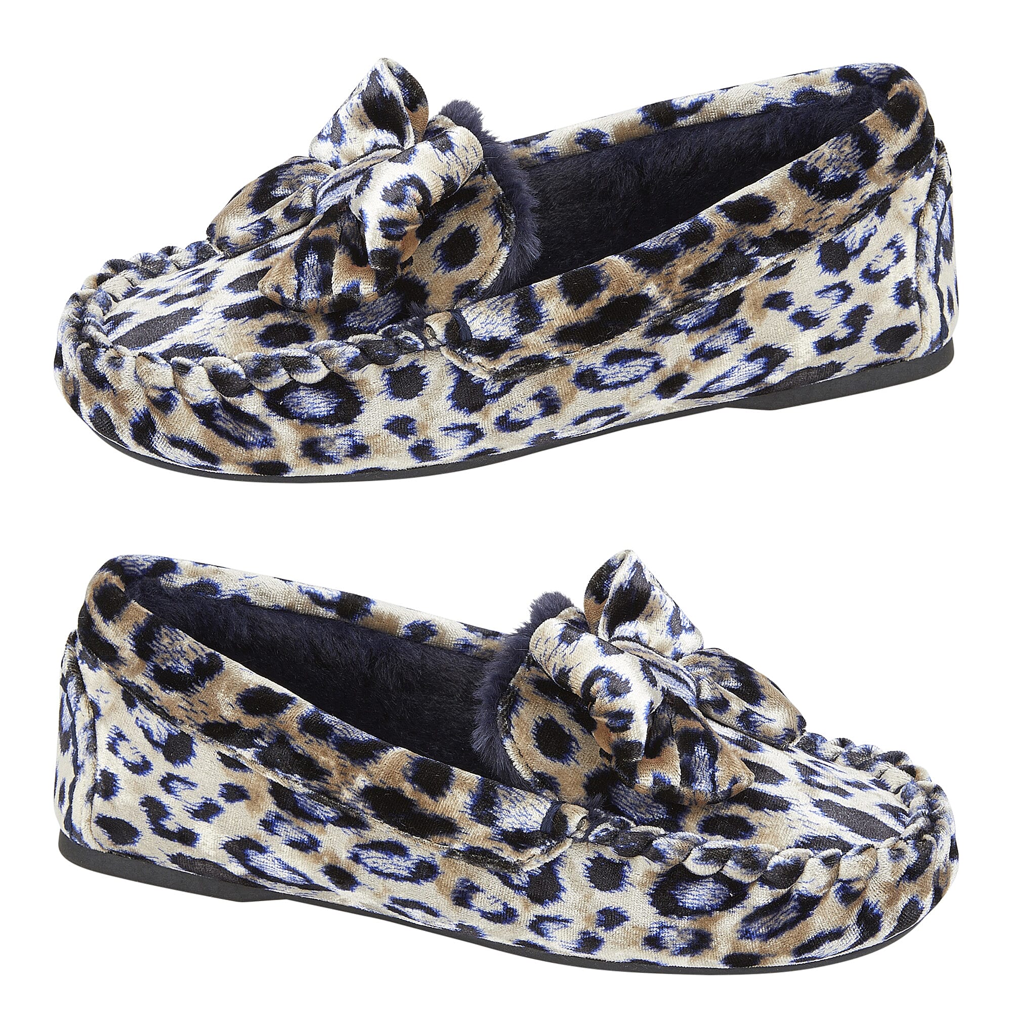 Jo - Joe Eliza Moccasin Slipper With Bow (Size 5) - Navy