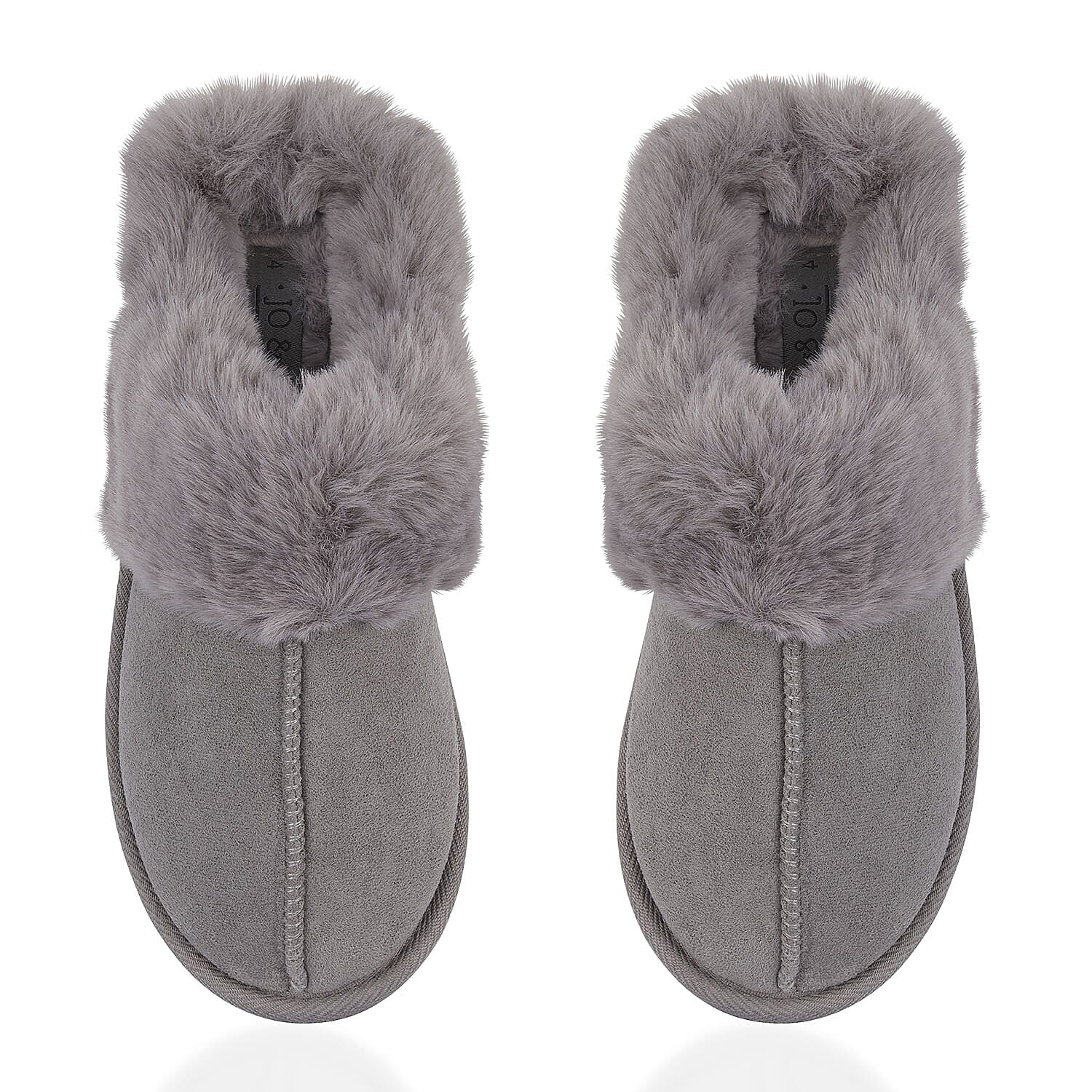 Jo & Joe Ladies SAVANNAH Fleece lined Winter Slipper (Size 6) - Grey