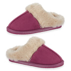 Jo & Joe Ladies SAVANNAH Fleece lined Winter Slipper (Size 7) - Rose Pink