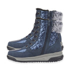 Jo - Joe Ladies Laced Boot With Zip And Fur Cuff (Size 6) - Navy