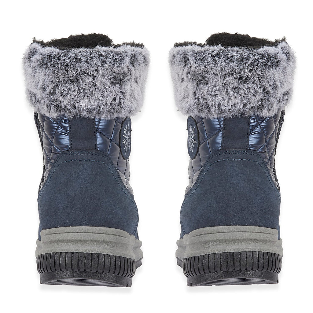 Jo - Joe Ladies Laced Boot With Zip And Fur Cuff (Size 6) - Navy