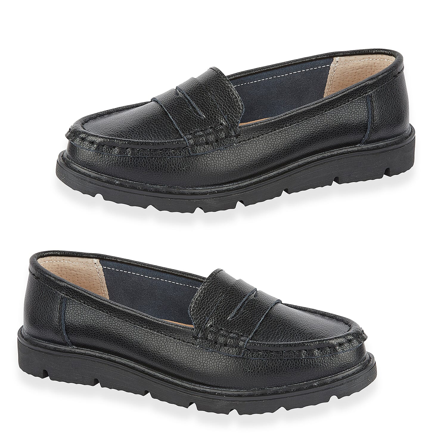Jo - Joe Shore Leather Penny Loafers (Size 4) - Black