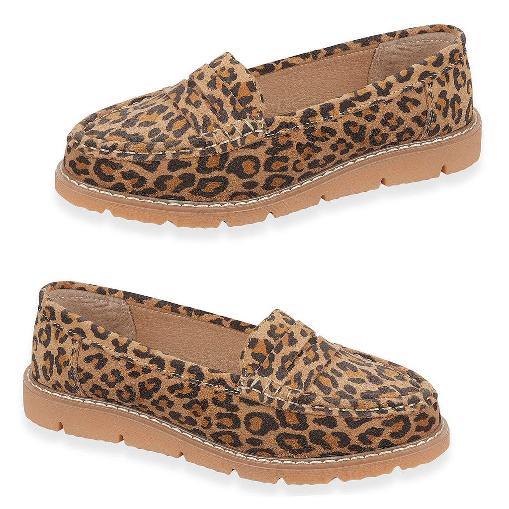 Jo - Joe Shore Leopard Print Suede Loafers (Size 7) - Leopard