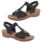 Jo & Joe Lightweight ST Kitts Sandal with Touch and Close Strap (Size 3) - Black