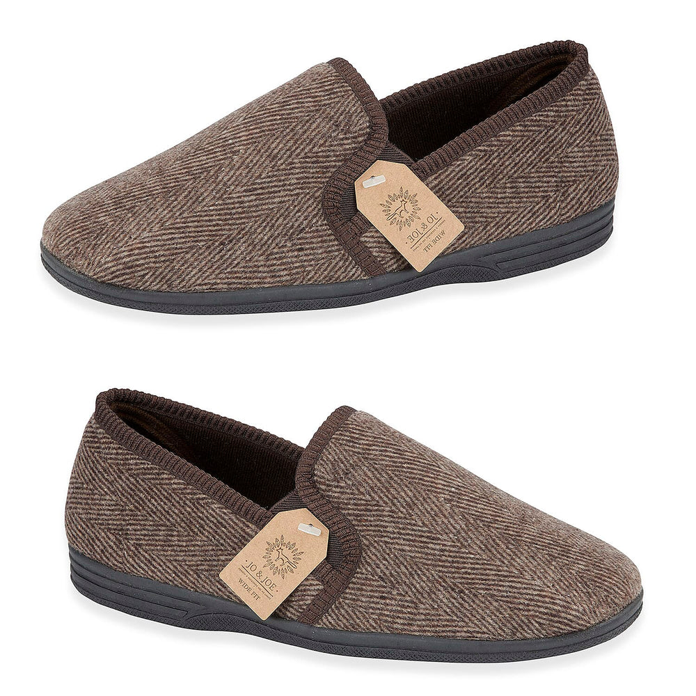 Winters Must have- Jo & Joe Mens Slipper with Memory Foam Sole (Size 7) - Brown