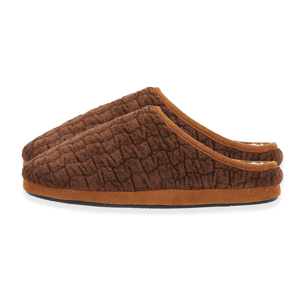 Jo - Joe Mens Quilted Fleece Lined Mule Slipper (Size 7) - Brown