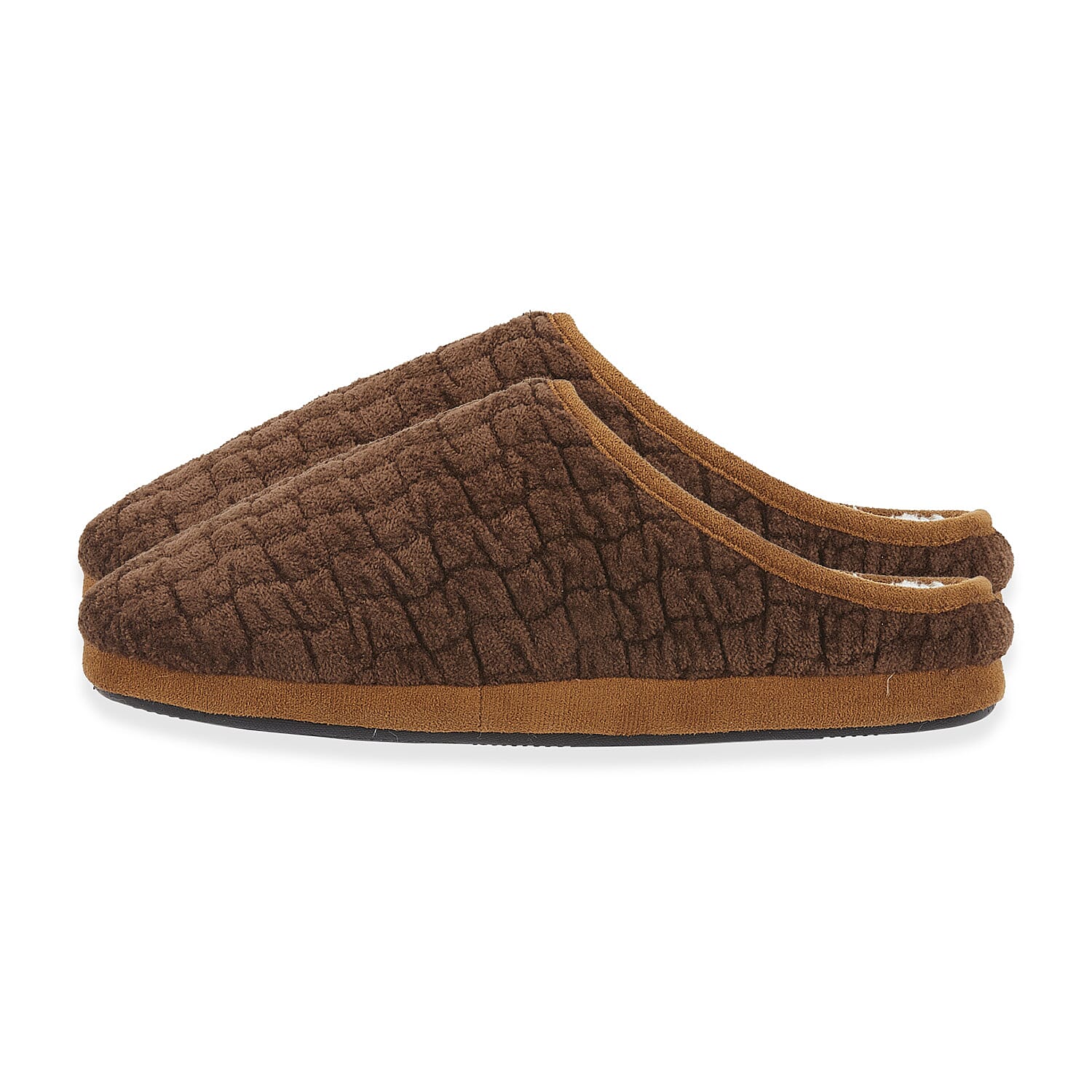Jo - Joe Mens Quilted Fleece Lined Mule Slipper (Size 7) - Brown