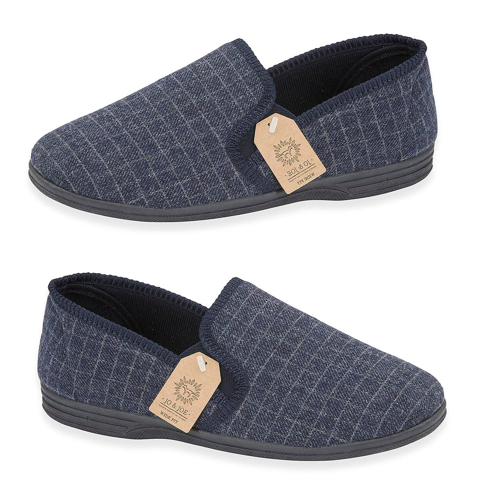 New Arrival - Winters Must have- Jo & Joe Mens Slipper with Memory Foam Sole (Size 7) - Navy