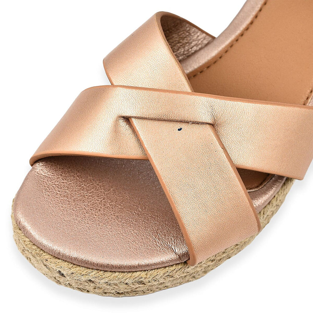Jo & Joe Sunny Cross Strap Low Platform Wedge Sandal (Size 4) - Rose