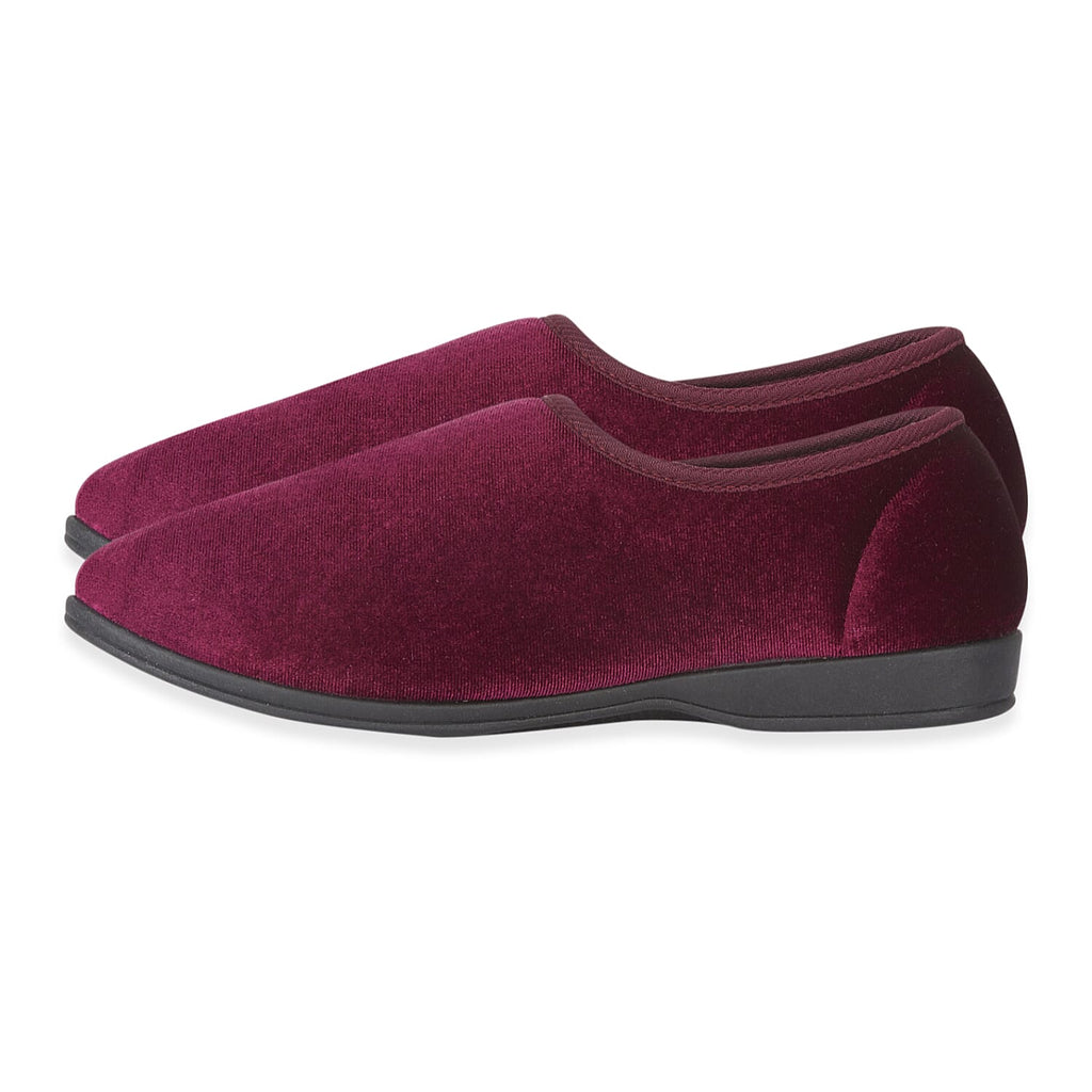 Jo - Joe Veronica Ladies Touch and Close Slipper with Floral Embroidery (Size 4) - Wine