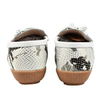 ELSINKI Womens Slip On Leather Animal Print Tassle Loafer (Size 4) - Black & White