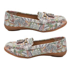 RIO Ladies Floral Suede Printed Tassel Loafer (Size 5) - Multi