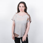 JOVIE Leaf Pattern Low Sleeves Blouse (Size S-M - 8-10) - Pink