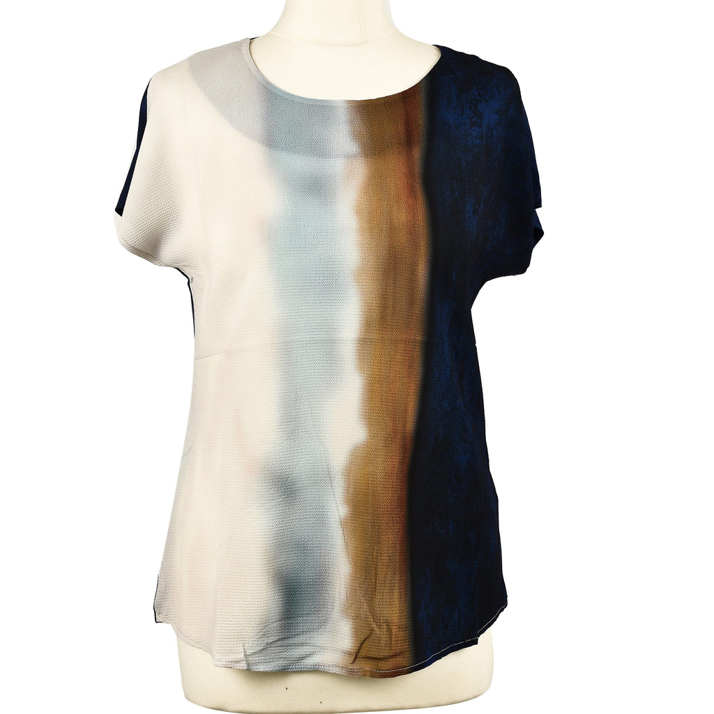 JOVIE Low Sleeves Blouse (Size M-L - 10-12) - Navy & Multi
