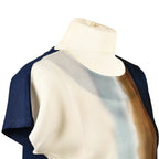 JOVIE Low Sleeves Blouse (Size M-L - 10-12) - Navy & Multi