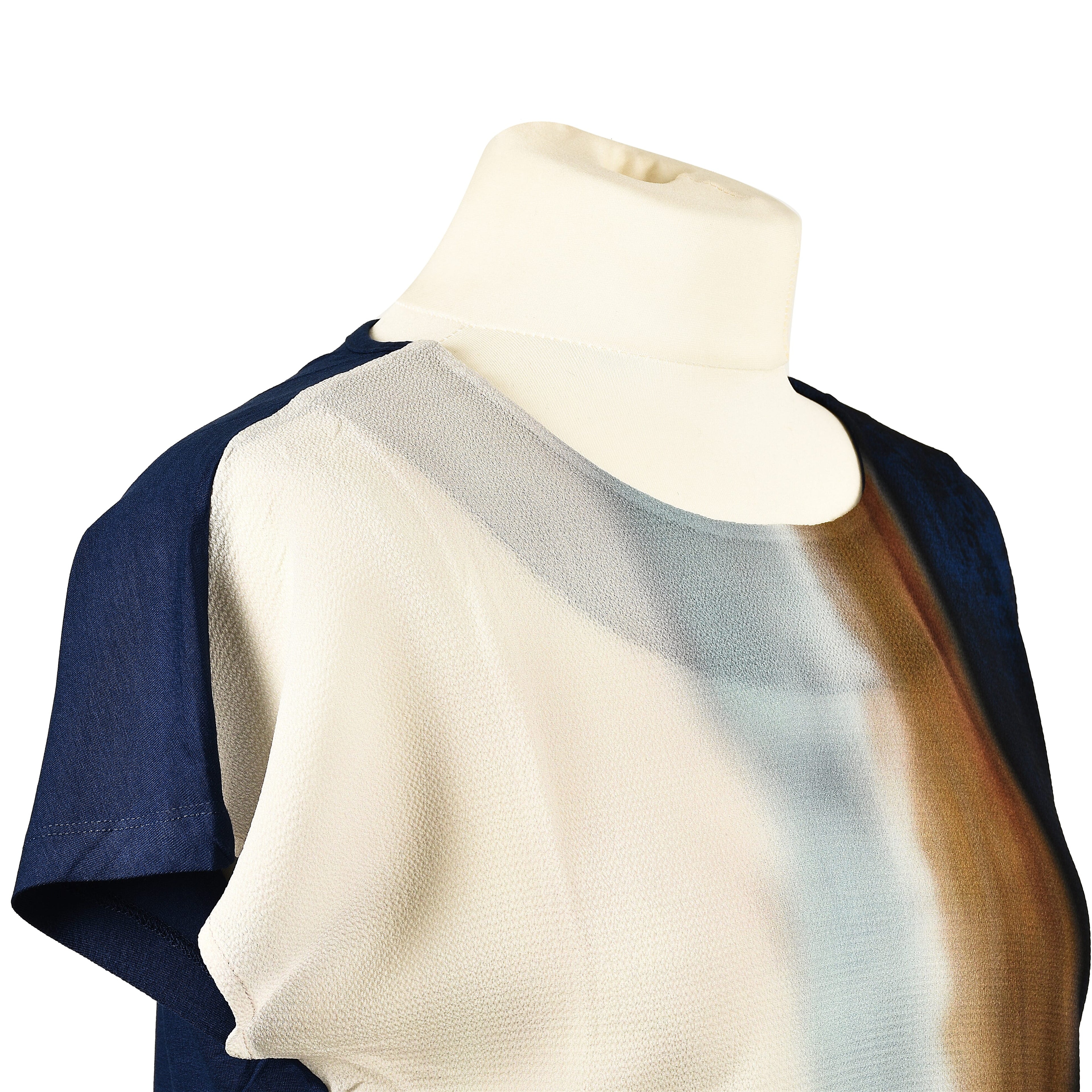 JOVIE Low Sleeves Blouse (Size M-L - 10-12) - Navy & Multi