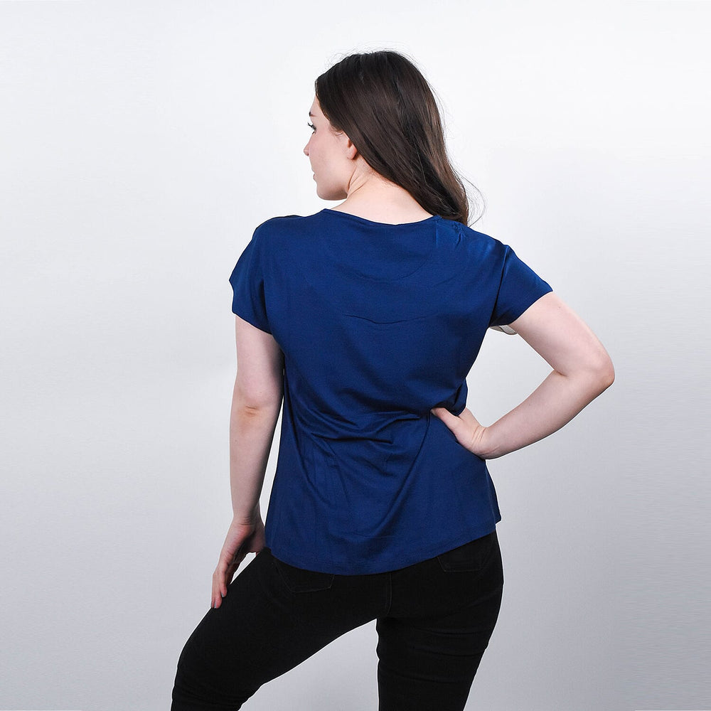 JOVIE Low Sleeves Blouse (Size L-XL - 12-14) - Navy & Multi