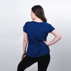 JOVIE Low Sleeves Blouse (Size L-XL - 12-14) - Navy & Multi