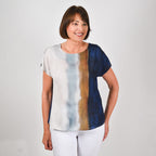 JOVIE Low Sleeves Blouse (Size XL-XXL - 14-16) - Navy & Multi