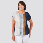 JOVIE Low Sleeves Blouse (Size XL-XXL - 14-16) - Navy & Multi