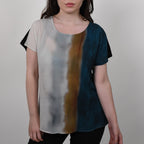 JOVIE Low Sleeves Blouse (Size S-M - 8-10) - Black & Multi