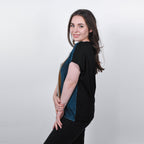 JOVIE Low Sleeves Blouse (Size M-L - 10-12) - Black & Multi